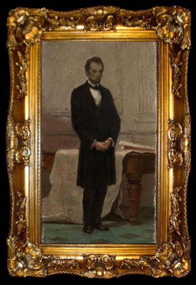 framed  William Morris Hunt Portrait of Abraham Lincoln by the Boston artist William Morris Hunt,, ta009-2